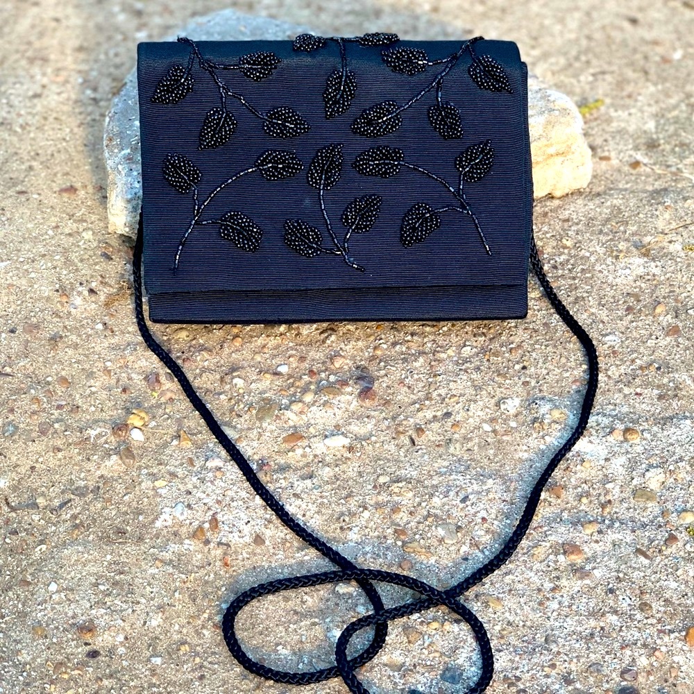 Black Beaded Evening Purse